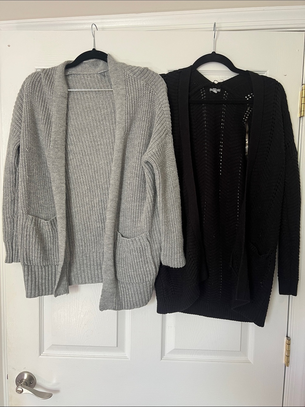 Charlotte Russe Open-Front Cardigans in Gray and Black